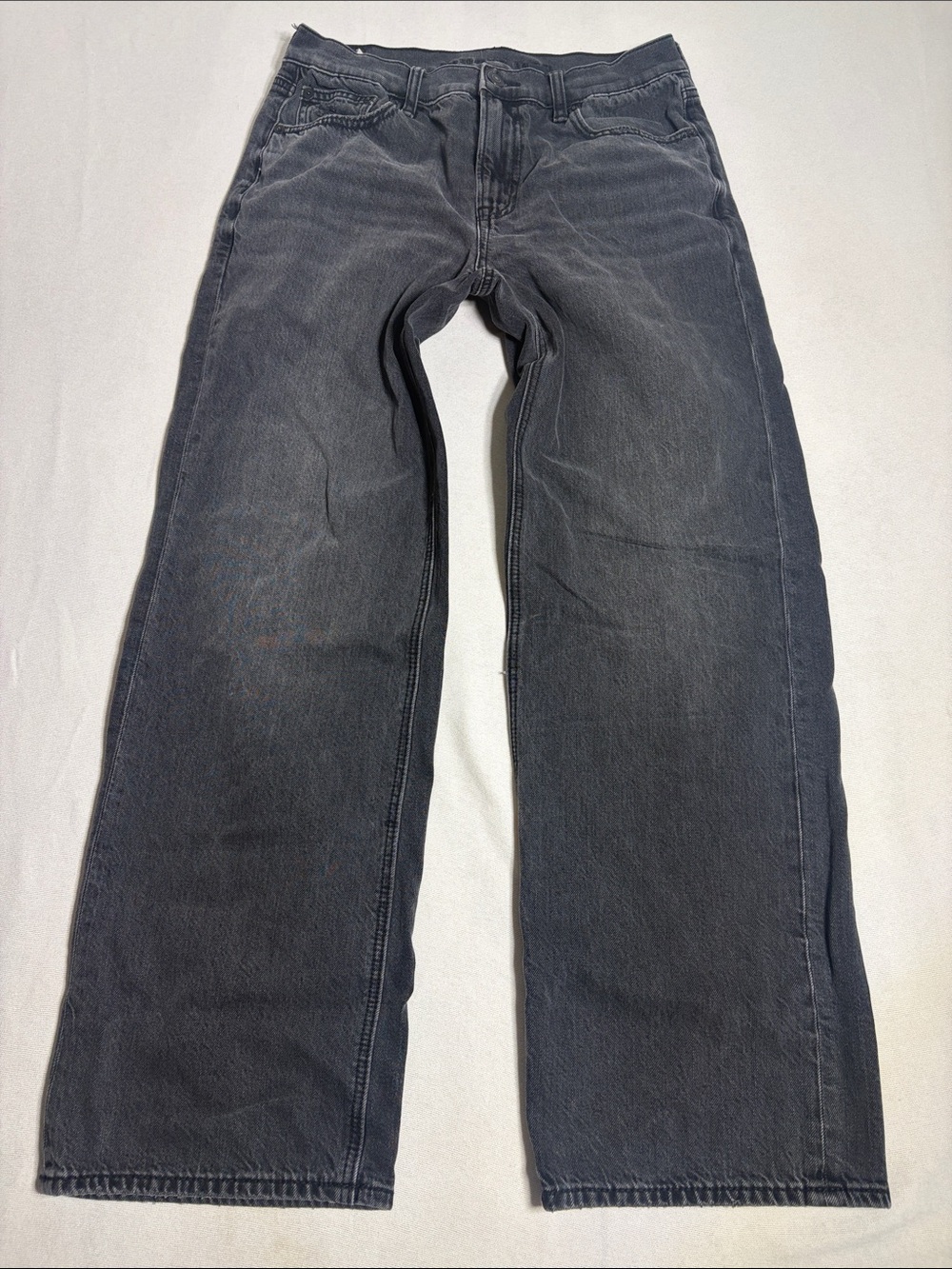 American Eagle Outfitters Womens Charcoal Cropped Straight Jeans